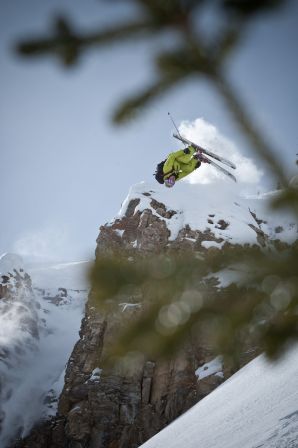 Aurelien Ducroz doing a lincoln, his favorit trick from cliff