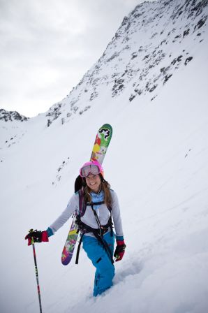 Julia Mancuso on her way up to the start