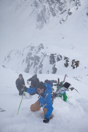 Jaclyn Paaso, in the most technical part of the hike
